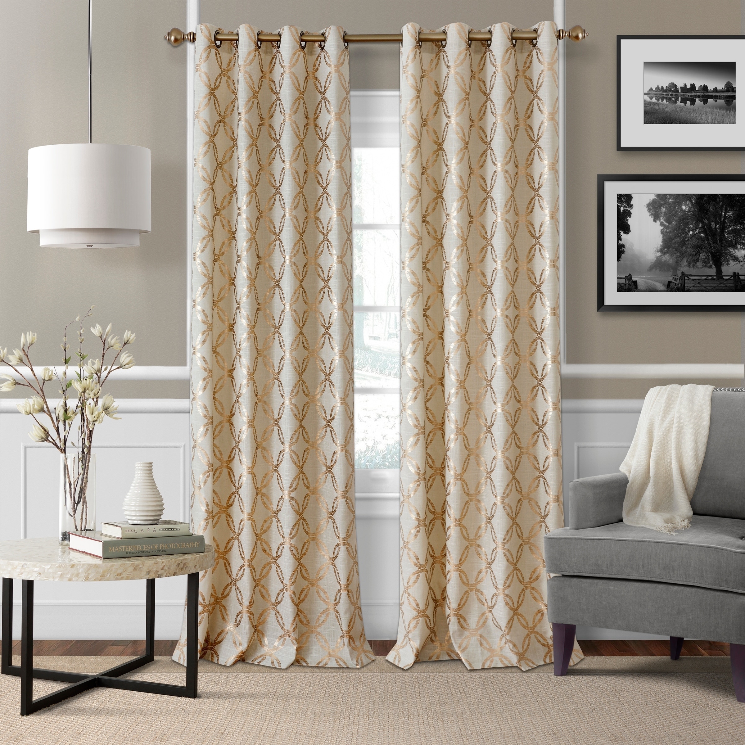Shop Elrene Zelda Metallic Curtain Panel Free Shipping On Orders