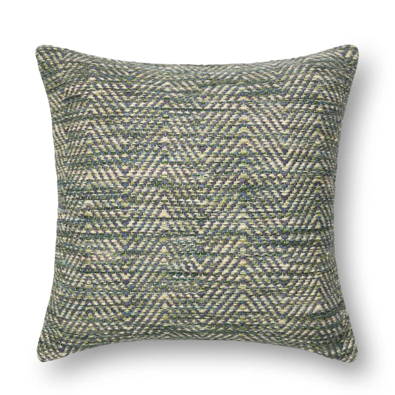 Woven Multi Green/ Plum Chevron 22-inch Throw Pillow or Pillow Cover