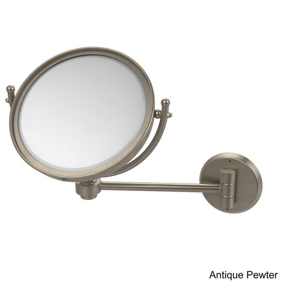 Allied Brass Soho 8-in x 15-in Antique Pewter Double-Sided Magnifying Wall-Mounted Vanity Mirror Allied Brass Soho 8-in x 15-in Antique Pewter Double-Sided Magnifying Wall-Mounted Vanity Mirror