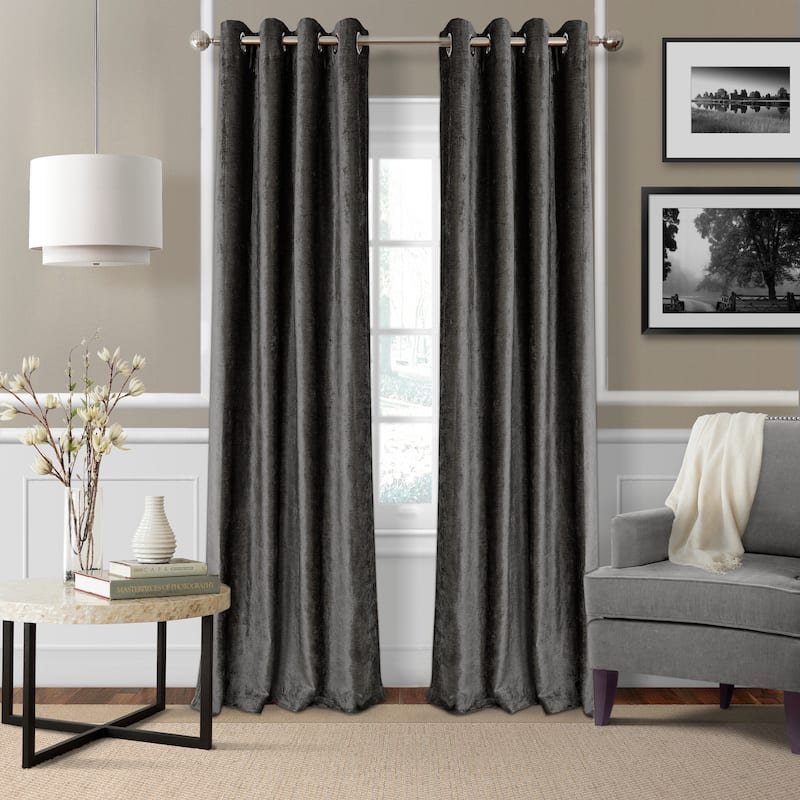 Elrene Victoria Velvet Blackout Energy Efficient Grommet Top Curtain Panel