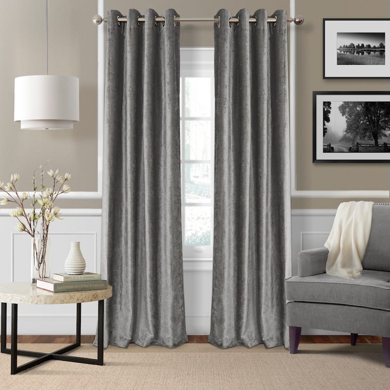 Elrene Victoria Velvet Blackout Energy Efficient Grommet Top Curtain Panel