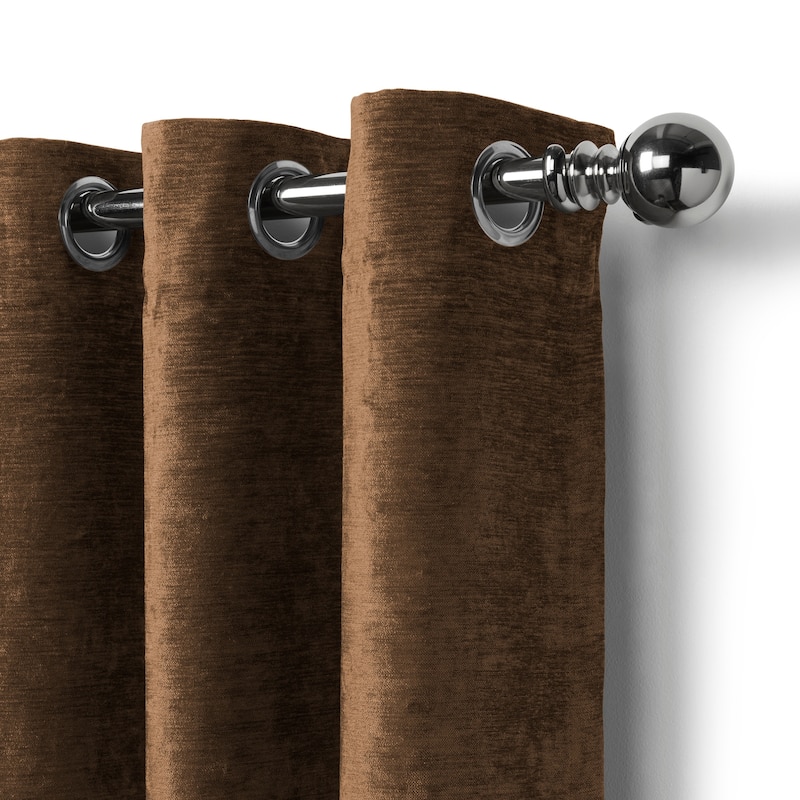 Elrene Victoria Velvet Blackout Energy Efficient Grommet Top Curtain Panel