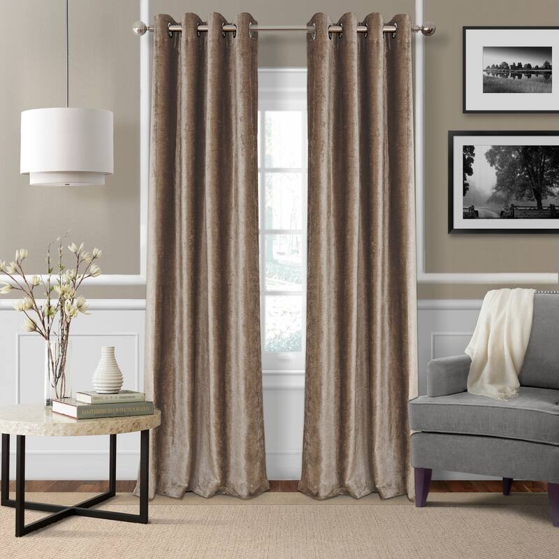 Elrene Victoria Velvet Blackout Energy Efficient Grommet Top Curtain Panel