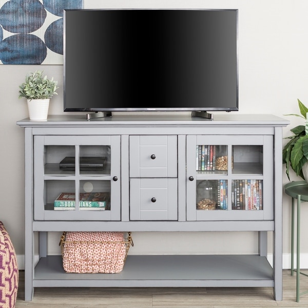 Modern 52-inch Wood Console TV Stand