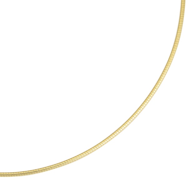 Fremada Italian 14k Yellow Gold Round Omega Necklace (1.5-mm, 16 