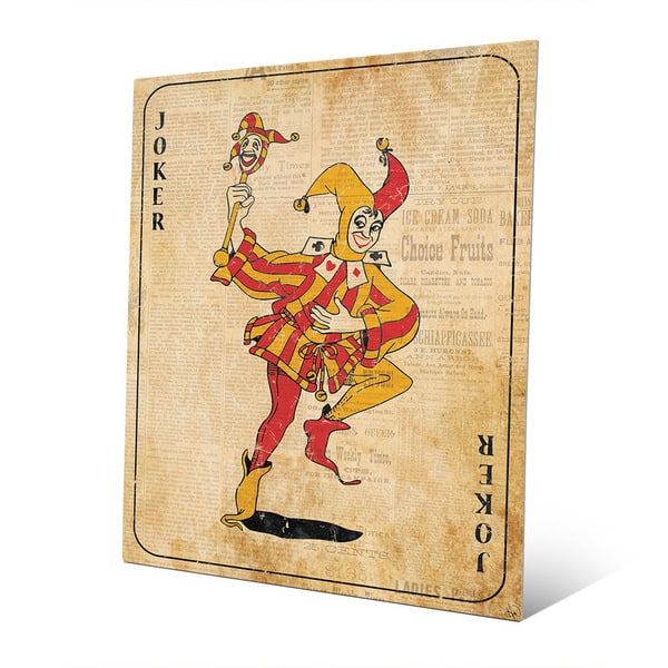 Shop Vintage Joker Playing Card Wall Art Print On Metal Overstock 16306409