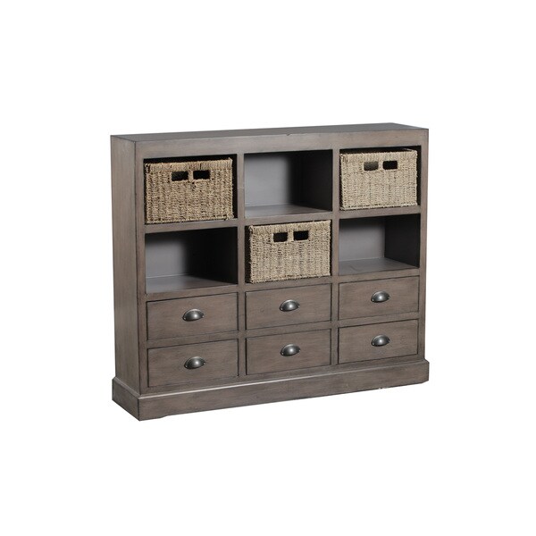 Shop Currituck Driftwood Storage Console Table Free Shipping Today