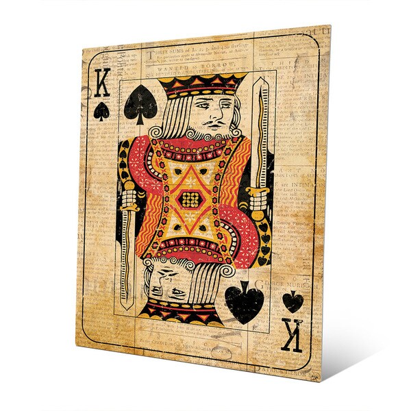 Shop Vintage King Playing Card Wall Art Print On Metal Free Shipping 