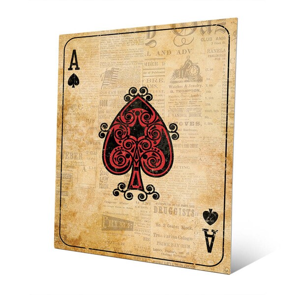 Vintage Ace Playing Card Wall Art Print on Metal - Overstock - 16306414