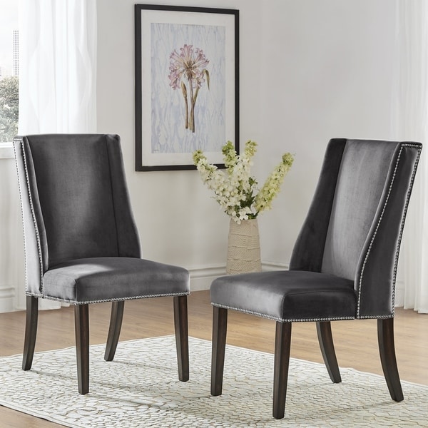 Shop Geneva II Velvet Wingback Hostess Chairs (Set of 2 ...