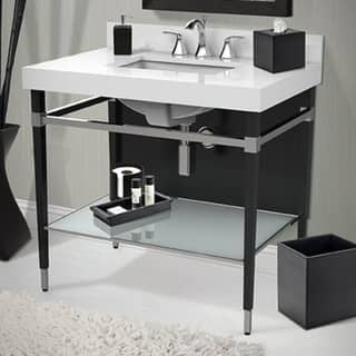 Shop Decolav Black Silvertone Stainless Steel Freestanding Vanity