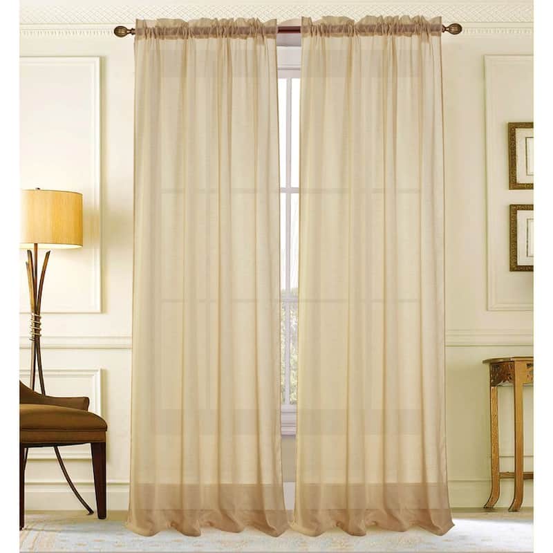 Astro Textured Sheer Window Curtain 90-Inch Rod Pocket