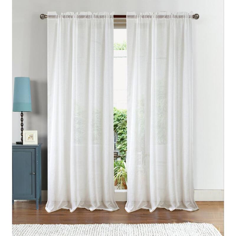 Astro Textured Sheer Window Curtain 90-Inch Rod Pocket