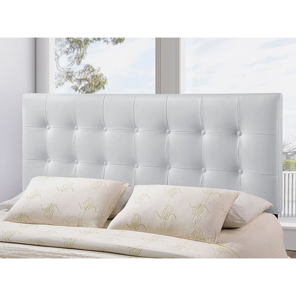 White fabric headboard queen sale