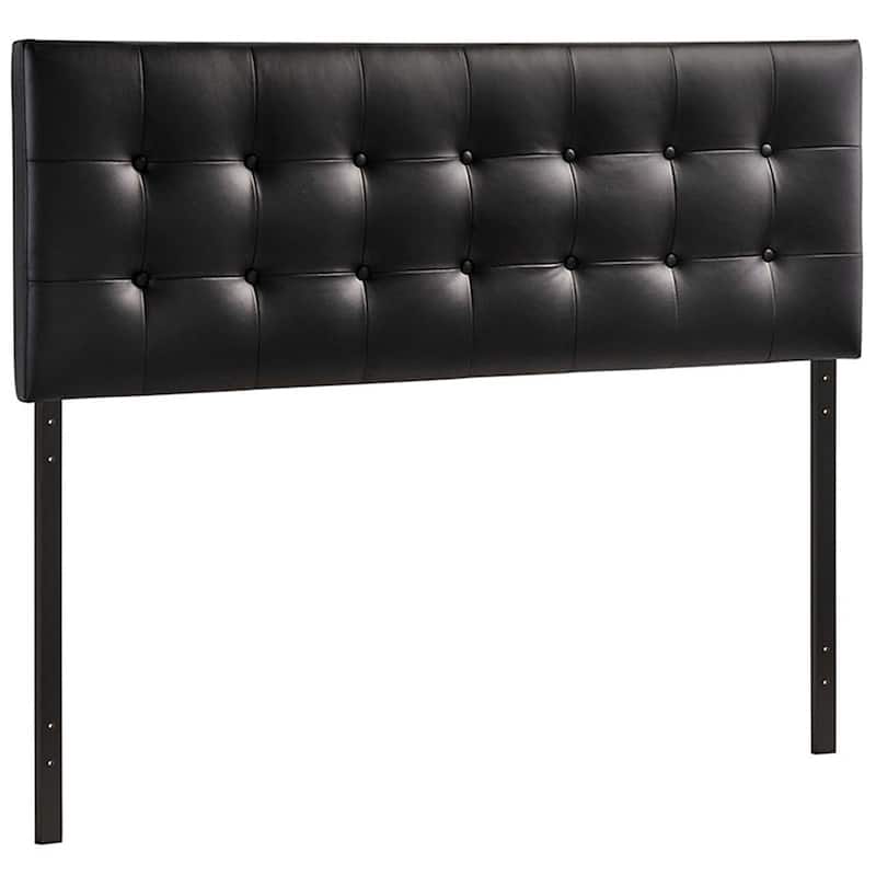 Heritage Stylish Black Upholstered Queen Size Headboard
