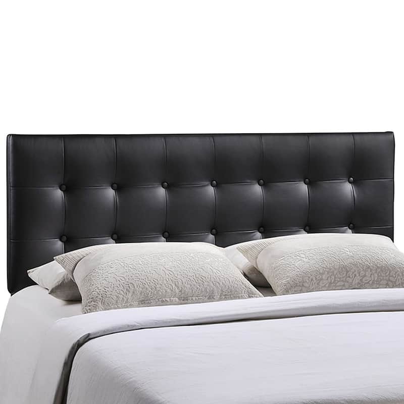 Heritage Stylish Black Upholstered Queen Size Headboard