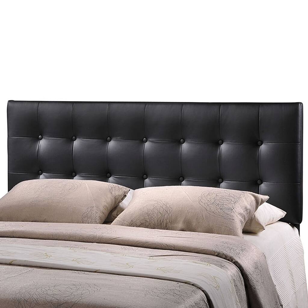 Heritage Stylish Black Upholstered Queen Size Headboard