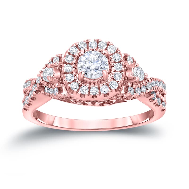 Auriya Round 4/6ct TDW Infinity Diamond Halo Engagement Ring 14k Gold (H-I, I1-I2)