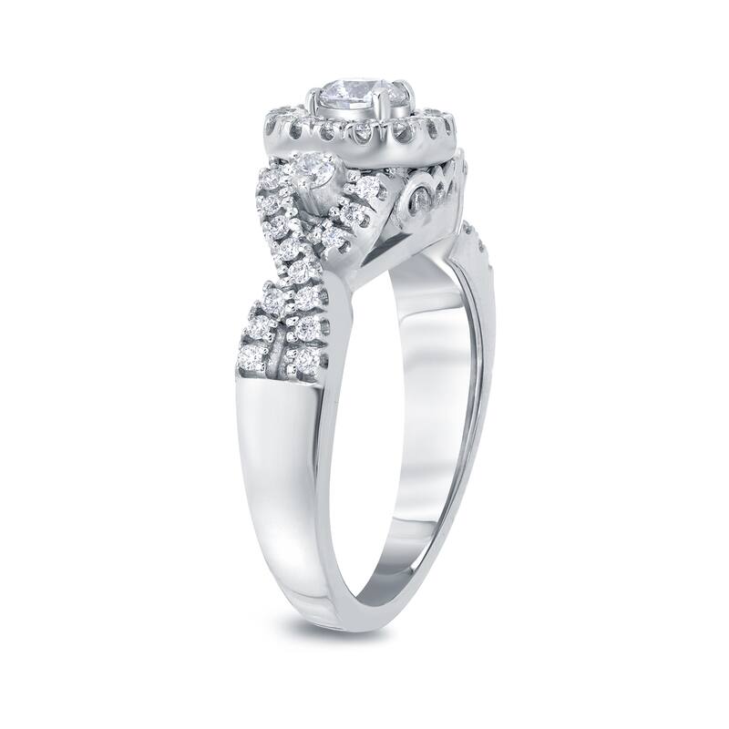 Auriya Round 4/6ct TDW Infinity Diamond Halo Engagement Ring 14k Gold (H-I, I1-I2)