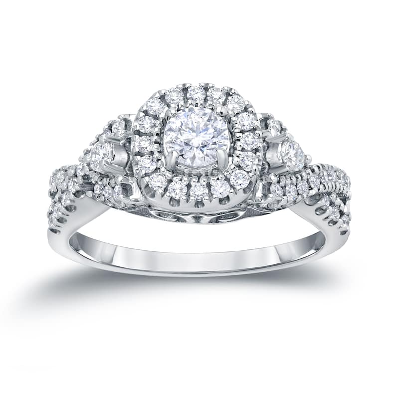 Auriya Round 4/6ct TDW Infinity Diamond Halo Engagement Ring 14k Gold (H-I, I1-I2)