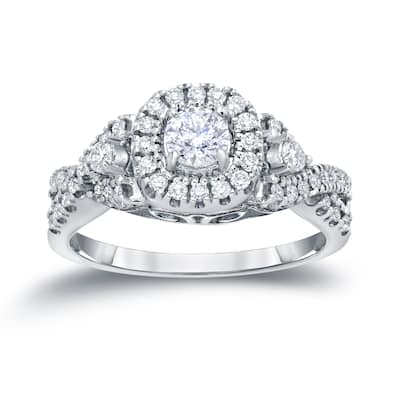 Auriya Round 4/6ct TDW Infinity Diamond Halo Engagement Ring 14k Gold (H-I, I1-I2)