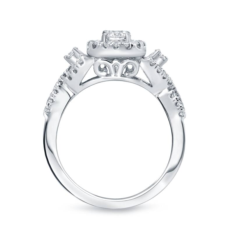 Auriya Round 4/6ct TDW Infinity Diamond Halo Engagement Ring 14k Gold (H-I, I1-I2)