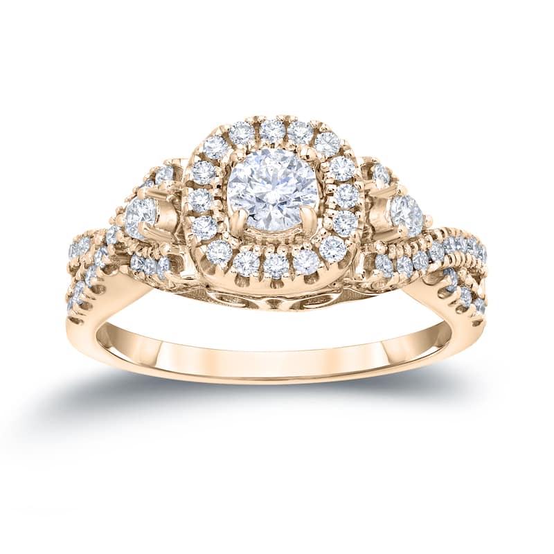 Auriya Round 4/6ct TDW Infinity Diamond Halo Engagement Ring 14k Gold (H-I, I1-I2)