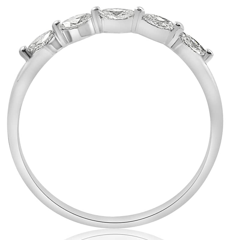 14k White Gold 1/2 ct TDW Marquise Diamond Wedding Ring (H-I,I1-I2)