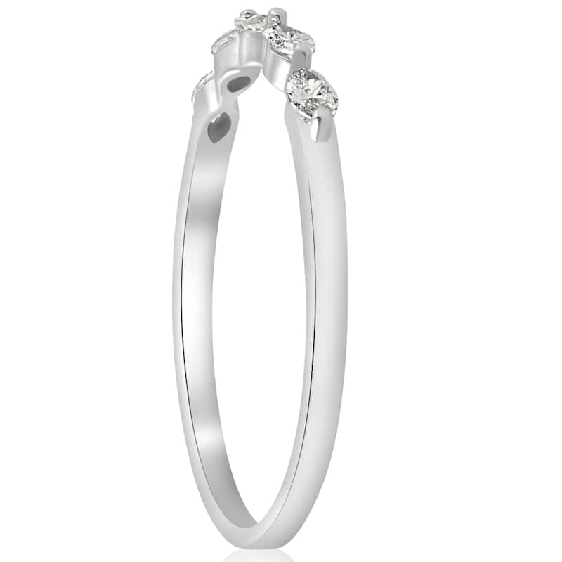 14k White Gold 1/2 ct TDW Marquise Diamond Wedding Ring (H-I,I1-I2)
