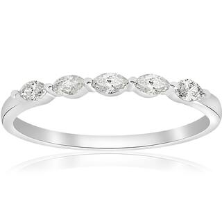 Stackable Marquise Wedding Rings Find Great Jewelry Deals 14k White Gold 1 2 Ct Tdw Marquise Diamond Wedding Ring H I I1