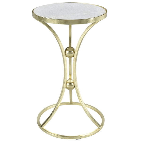 Shop Aura-Marble/Wrought Iron Accent Table - Free Shipping ...