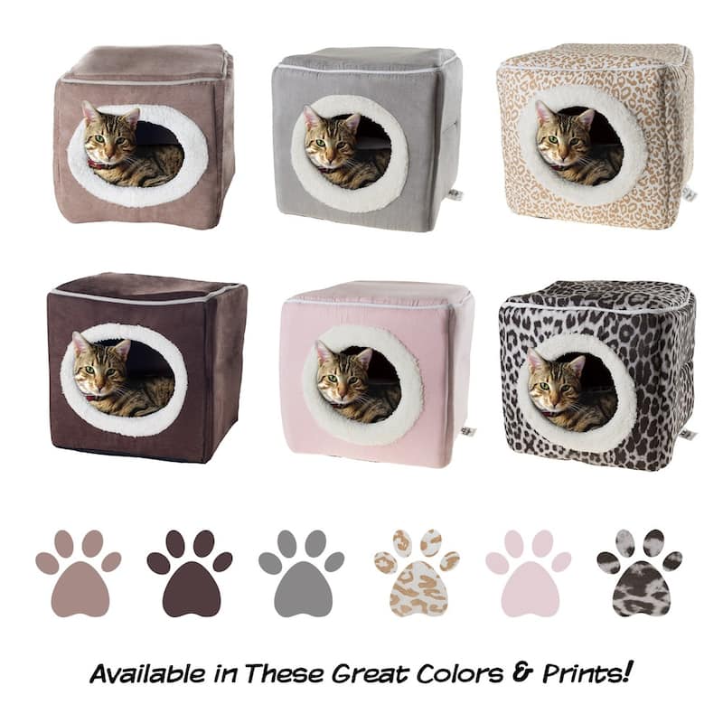 PETMAKER Cozy Cat Cave Enclosed Cube Indoor Pet Bed
