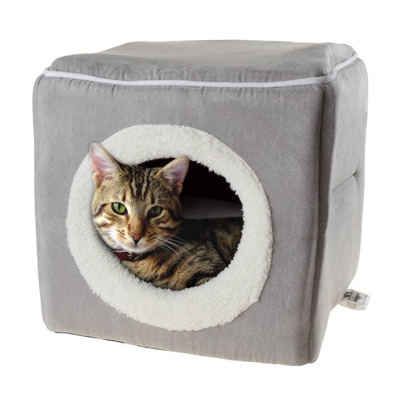PETMAKER Cozy Cat Cave Enclosed Cube Indoor Pet Bed