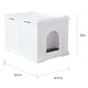 TRIXIE Pet Products White Wooden Extra-large Cat House and Litter Box - Thumbnail 2