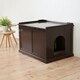Brown Wooden Extra-large Cat House and Litter Box - Thumbnail 0