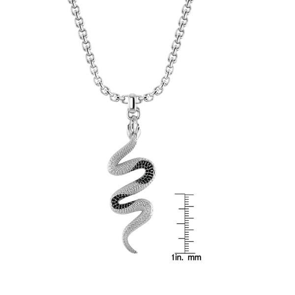 18 Inch Sterling Silver Snake Serpent Pendant Chain Jewelry Necklace ...