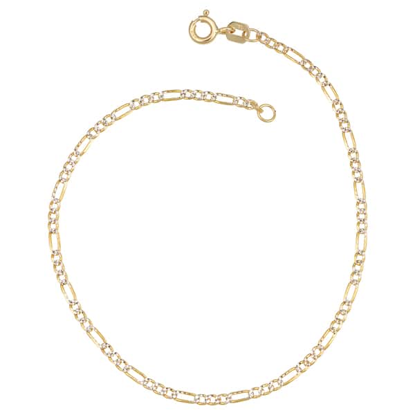Sterling Silver 10 Inch X 5.0 mm Figaro Chain Anklet Sterling Silver 10 Inch X 5.0 mm Figaro Chain Anklet