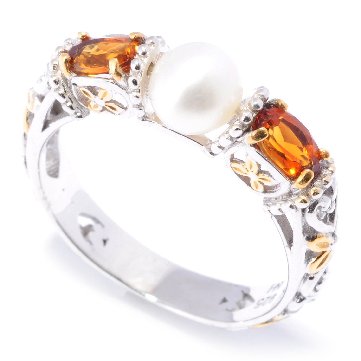 citrine band ring