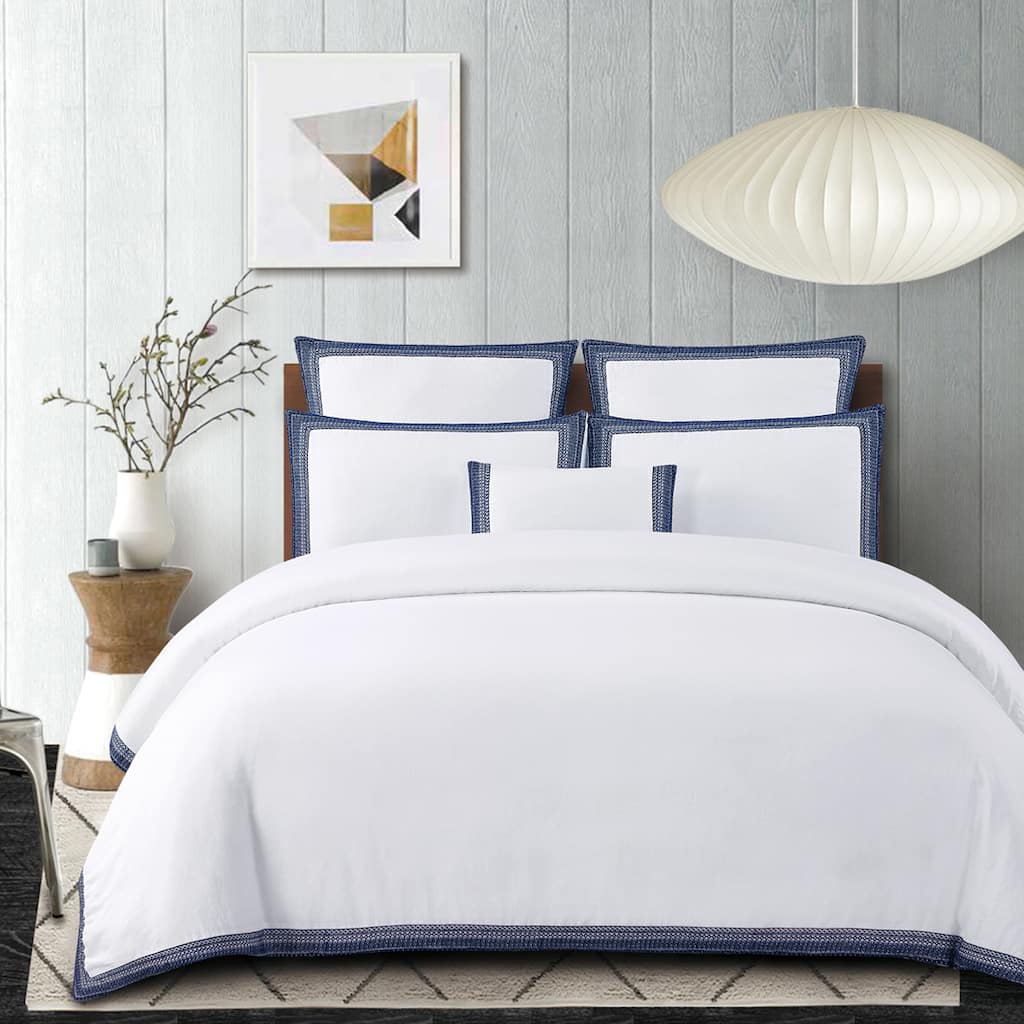 Sofia Embroidered Belgian Linen Duvet Cover Set