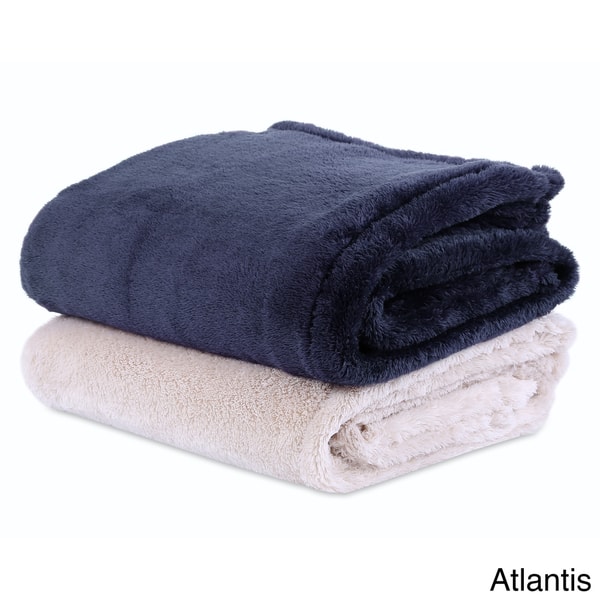 slide 3 of 8, Berkshire Blanket Oversized Extra Fluffy Throw Gift Set (Set of 2) atlantis