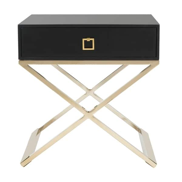 Shop Black Friday Deals On Safavieh Zarina Modern Cross Leg Black End Table Night Stand 24 X 20 X 25 3 24 X 20 X 25 3 On Sale Overstock 16324623