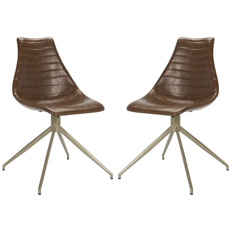 SAFAVIEH Lynette Mid-Century Modern Swivel Dining Chair (Set of 2) - 27.5" x 27.5" x 34"