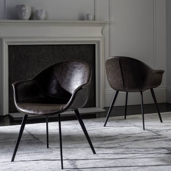 Shop Safavieh Dublin Mid Century Modern Leather Dining Tub