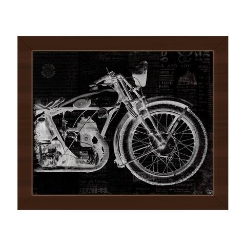 Vintage Motorcycle Framed Canvas Wall Art Print