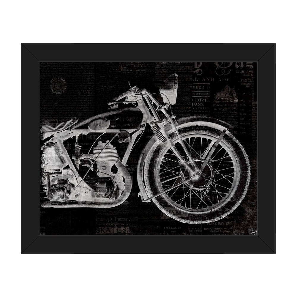 Shop Vintage Motorcycle Framed Canvas Wall Art Print Overstock