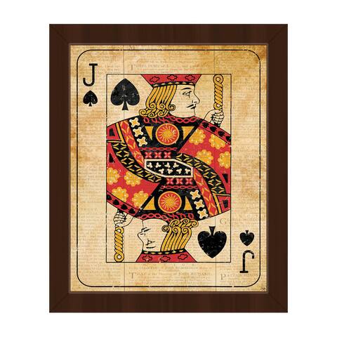 Vintage Jack Playing Card Framed Canvas Wall Art