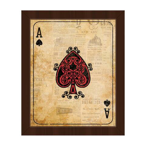 Vintage Ace Playing Card Framed Canvas Wall Art
