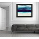 Cyan Abyss Abstract Framed Canvas Wall Art Print - - 16325490