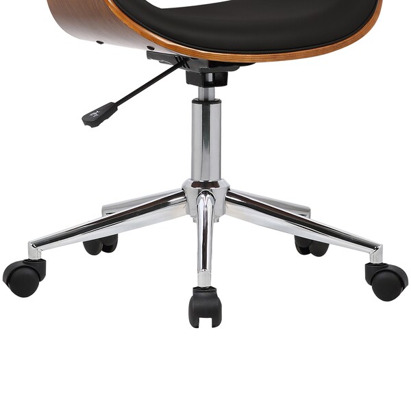 Armen Living Geneva Mid-Century Office Chair in Chrome finish with ...