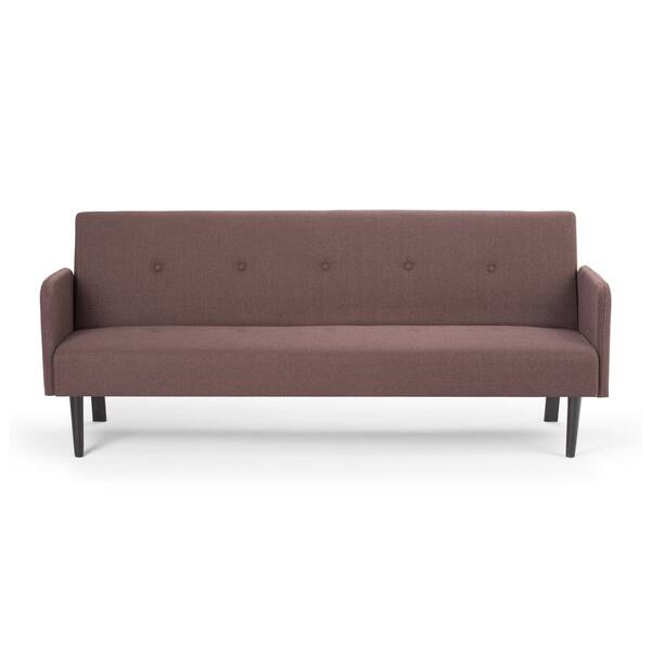 Wyndenhall Hudson Transitional 74 Inch Wide Sofa Bed In Maroon Brown Linen Look Fabric W X 30 1 H 33 D 16326622 74 Inch Wide Sofa Bed